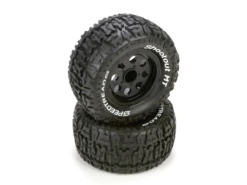 ECX Tire,Prmnt,Blk Wheel (2) 2wd/4wd Ruckus: F/R