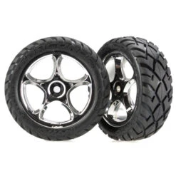 Traxxas Tires & Wheels Assembled, 2.2 Anaconda Tires, Chrome, Bandit Front (2): 2479R