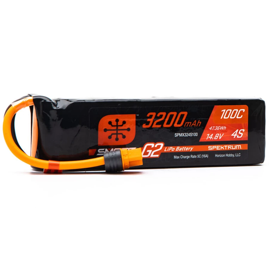 4 Cell 3200mAh 14.8V 100C Smart G2 LiPo: IC3 3 4 Cell 3200mAh 14.8V 100C Smart G2 LiPo: IC3