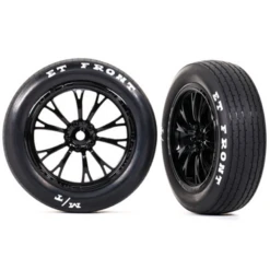 Traxxas Tires & Wheels, Front, Assembled, Weld Wheels Gloss Black: Frt