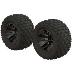 Arrma DBoots 'Fortress MT' Tire Set Glued Gun Metal (2): F/R