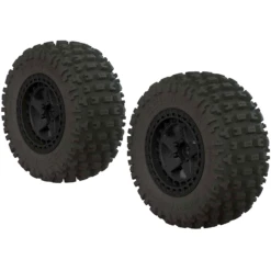 Arrma Fortress SC Tire Set Glued Black (2): F/R