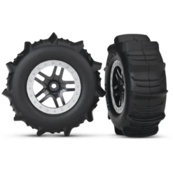 Traxxas Tires & Wheels SCT SS STN CHRM/PDL TSM: 4WD F/R, 2WD Rear