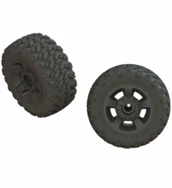 Arrma DBoots 'Ragnarok Mt' Tire Set Glued Black (2): F/R