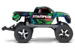 Traxxas 1/10 Stampede, 2WD, VXL, RTR W/TSM (Requires Battery & Charger): Green -Radio Control & Model Shop 36076 4 GREEN 3 lg