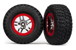 Traxxas Tires & Wheel Chrome, Red (2), Slash 2WD: Frt