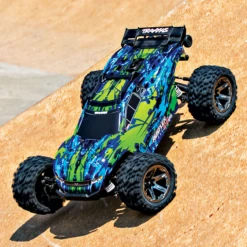 Traxxas 1/10 Rustler, 4WD, VXL (Requires Battery & Charger): Green -Radio Control & Model Shop 67076 4 Green 11 800