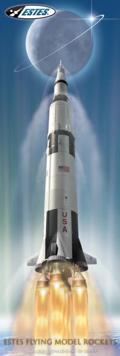 Estes Saturn V 1:200 Scale RTF W/ Stand -Radio Control & Model Shop EST2160 5 lg