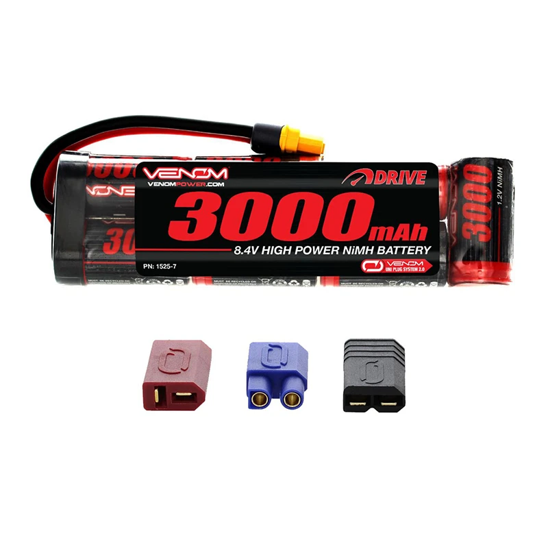 Venom 7 Cell 3000mAh 8.4V Flat NiMH Battery: Uni 2.0 Plug 3 Venom 7 Cell 3000mAh 8.4V Flat NiMH Battery: Uni 2.0 Plug